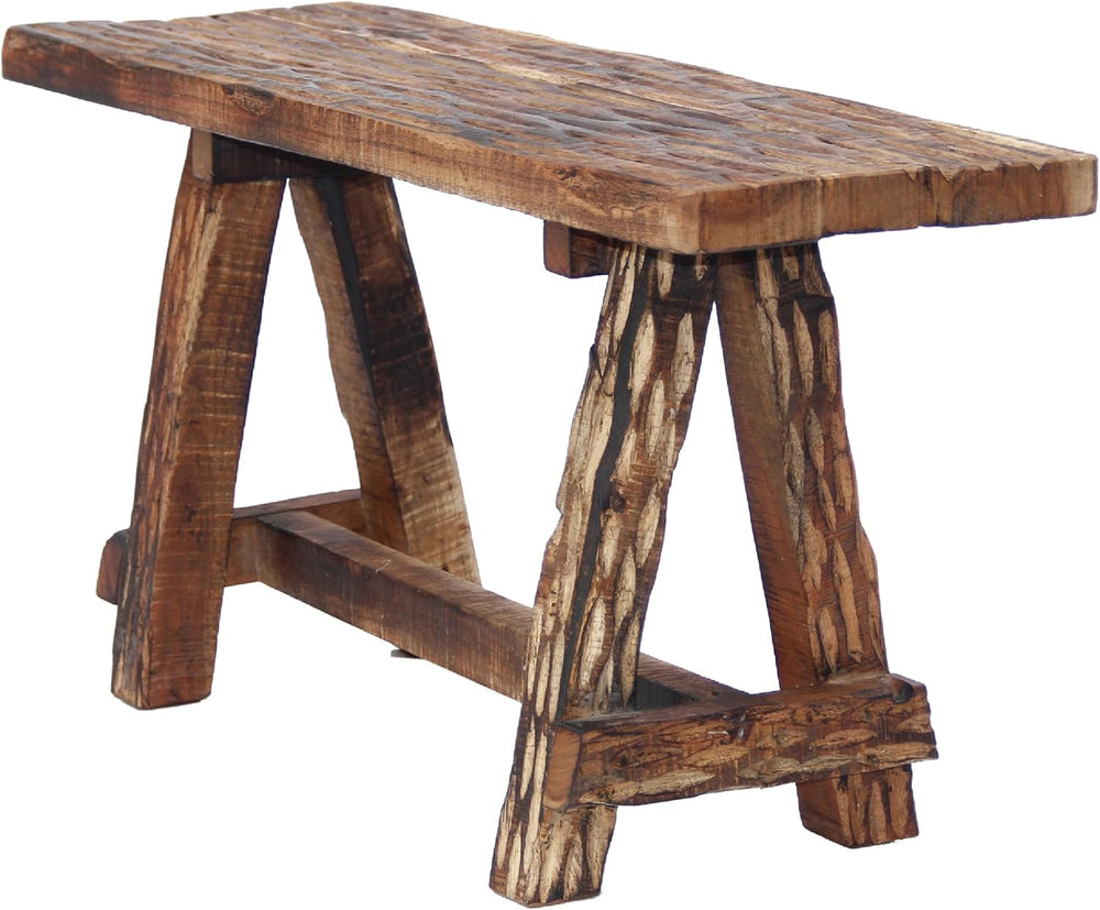 The Urban Port Wooden Garden Patio Bench, Cappuccino Brown