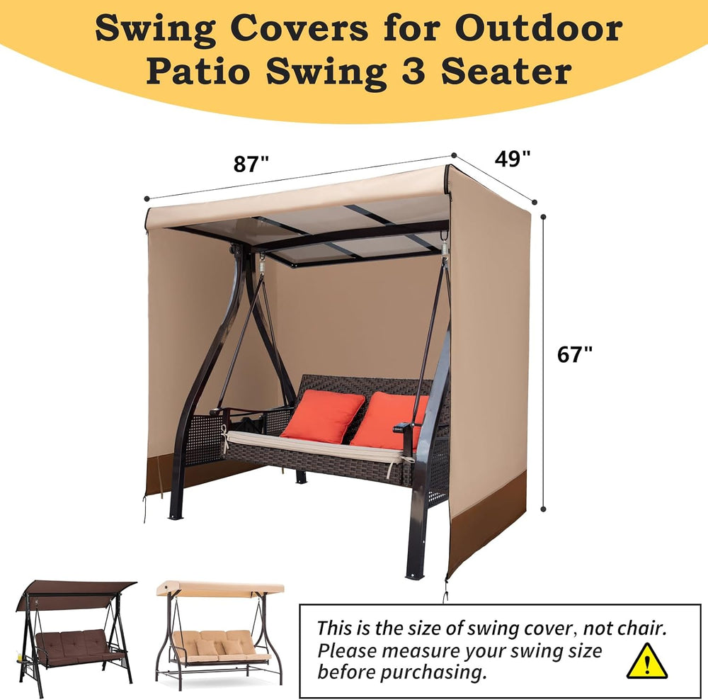 Outdoor Swing Covers Waterproof for Patio Swing 3 Seater