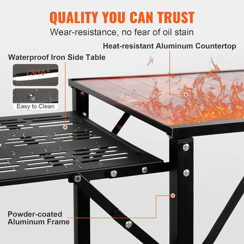 VEVOR Camping Kitchen Table with Sink, Aluminum Folding Portable Outdoor Cook...