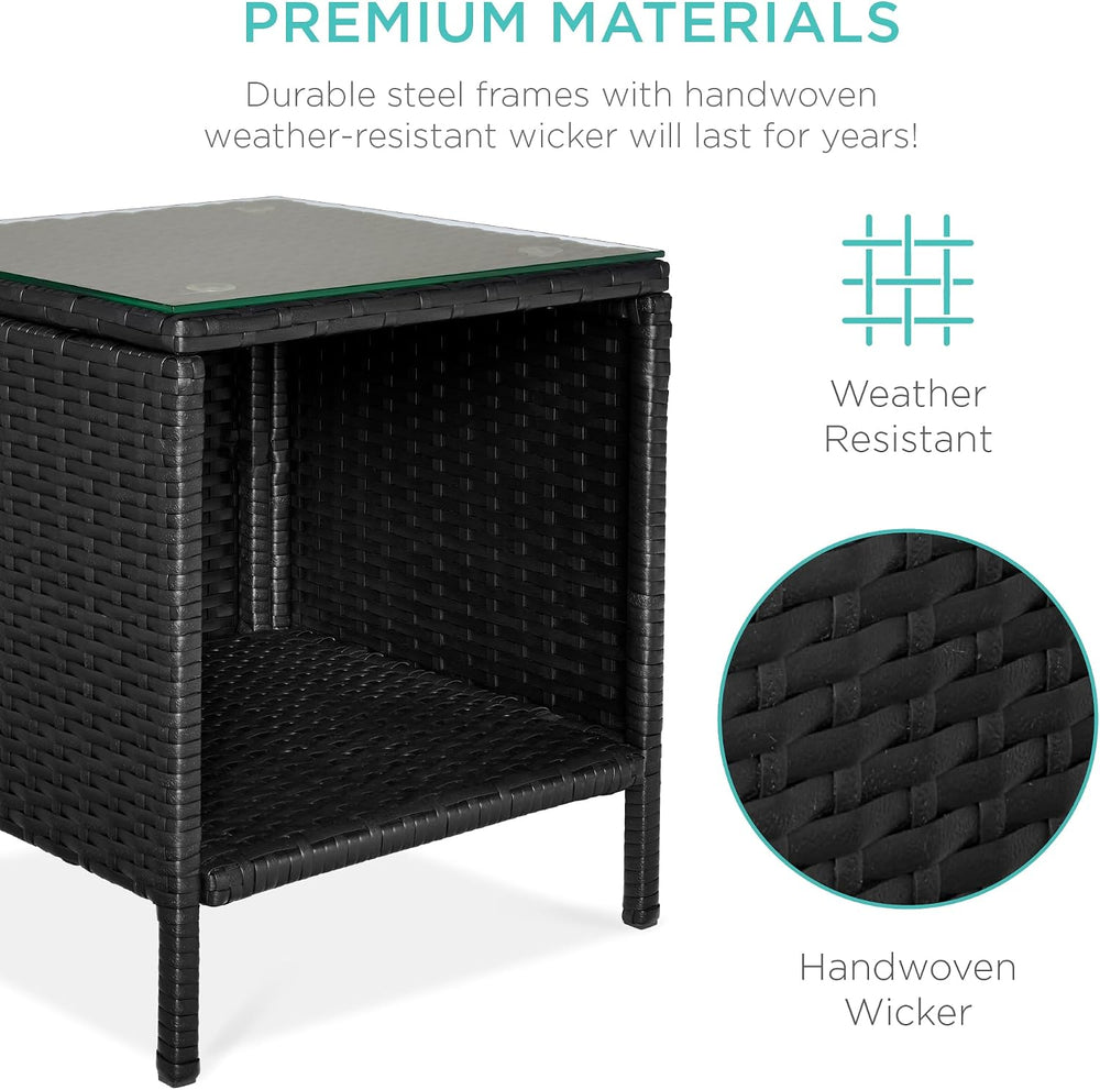 Best Choice Products 3-Piece Outdoor Wicker Conversation Bistro Set, Space Sa...