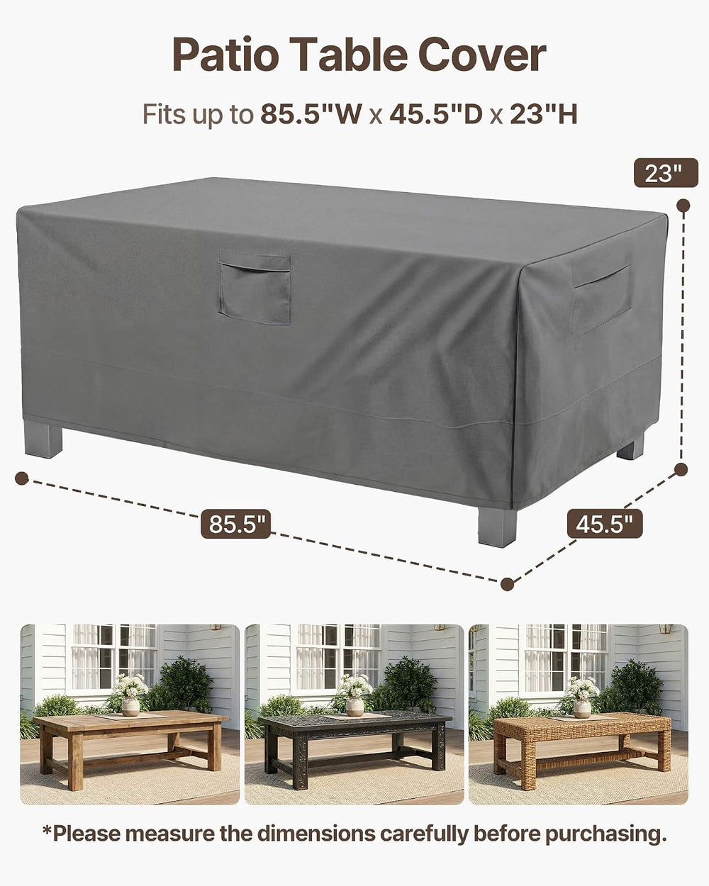 Vailge Outdoor Table Cover Rectangular, Patio Furniture Covers Waterproof