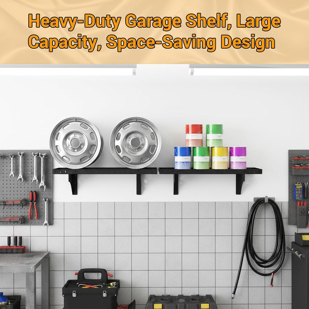 2 Pack Garage Wall Shelf, 1X2 Ft Heavy Duty Shelving for Garage