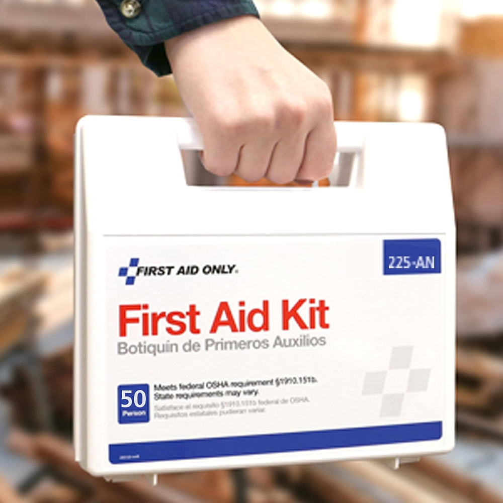 First Aid Only 225-AN 50-Person OSHA-Compliant First Aid Kit, Emergency First...