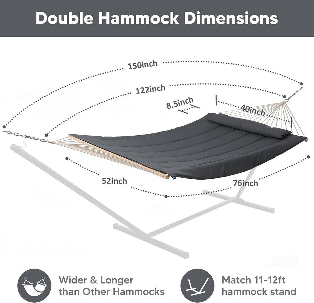 Hammocks for Outside, Two Person Hammock for Patio, Garden, Porch, Outdoor, D...