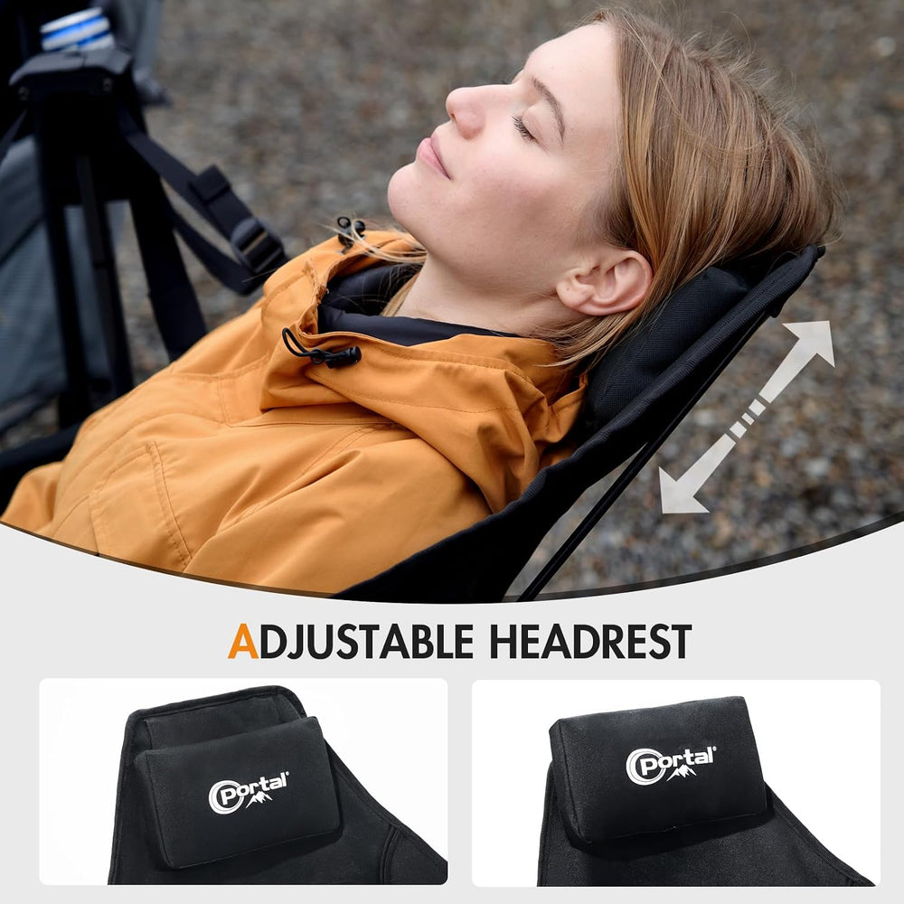 Portal Hammock Camping Chair,Adjustable Recline Backrest,Black