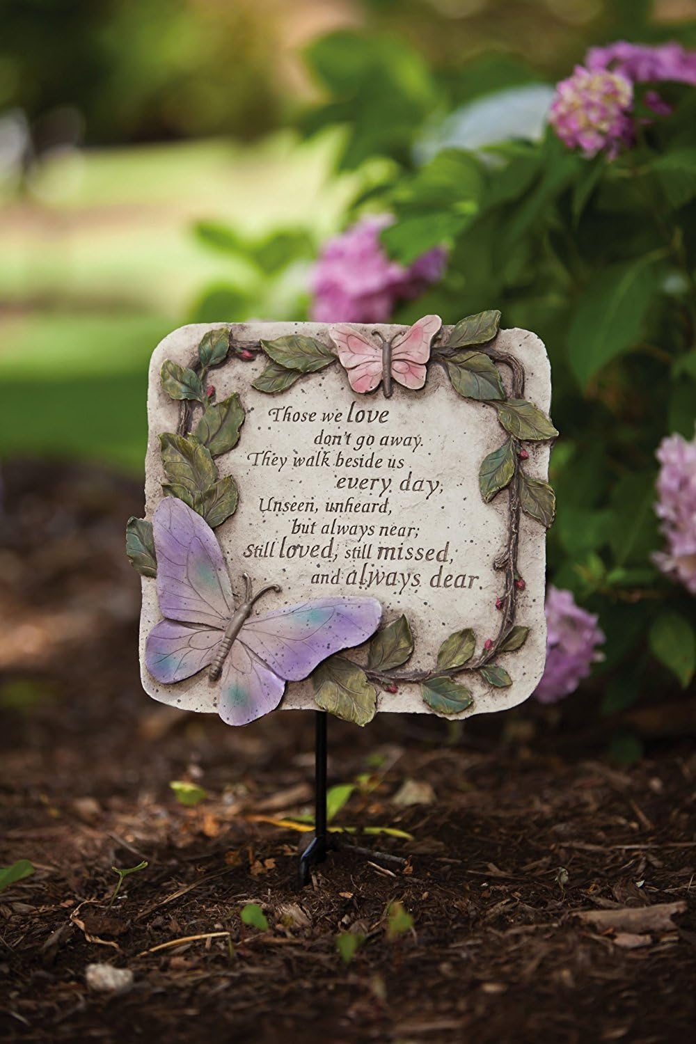 Evergreen Those We Love Don't Go Away Garden Memorial Stone | Outdoor Saf...