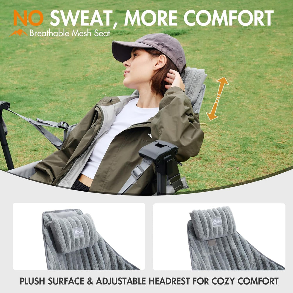 Portal Hammock Camping Chair,Adjustable Recline Backrest,Grey
