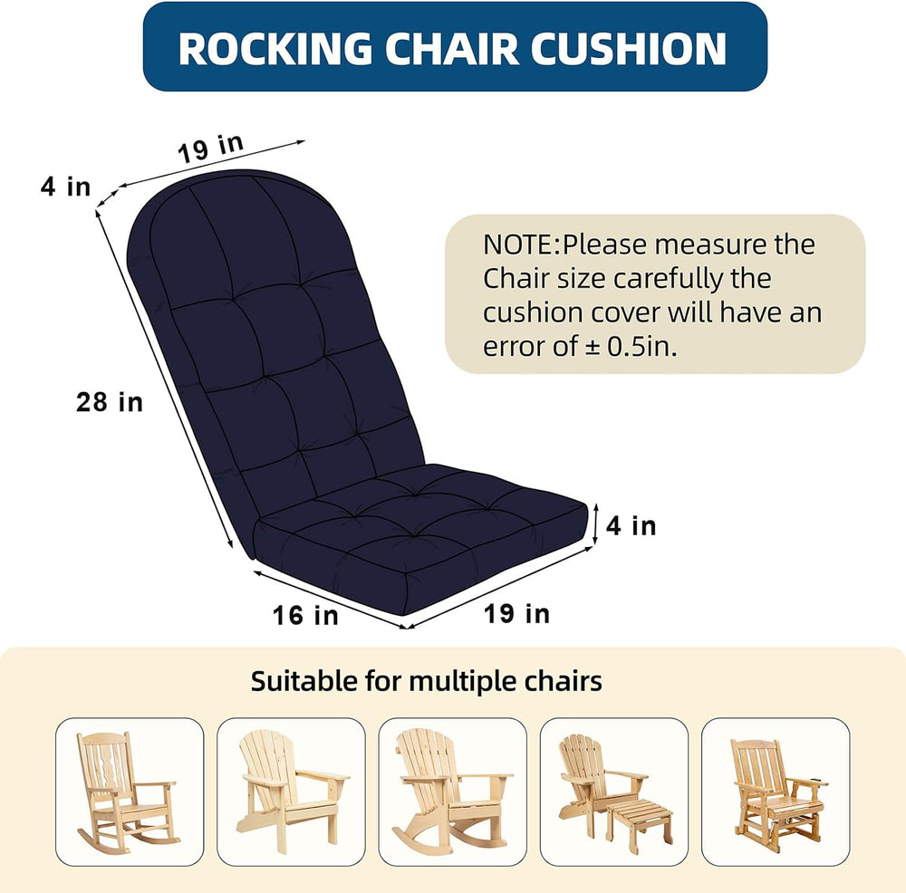 Adirondack Chair Cushion with Non-Slip & Waterproof, 44x19x4 Inch Thick H...