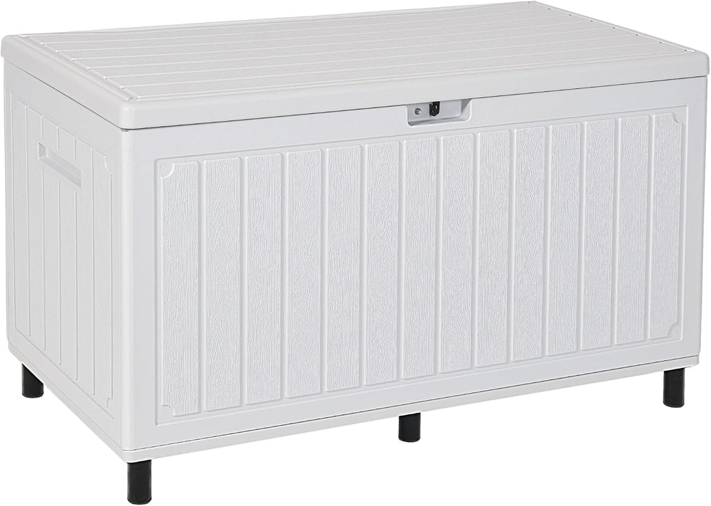 YITAHOME 90 Gallon Outdoor Double-Wall Deck Box w/6 Heavy-Duty Metal Legs