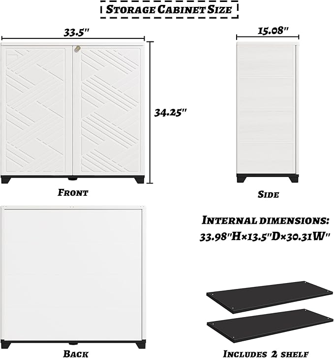 Outdoor/Indoor Storage Box,Resin and Plastic Storage Cabinet Waterproof,Outdo...