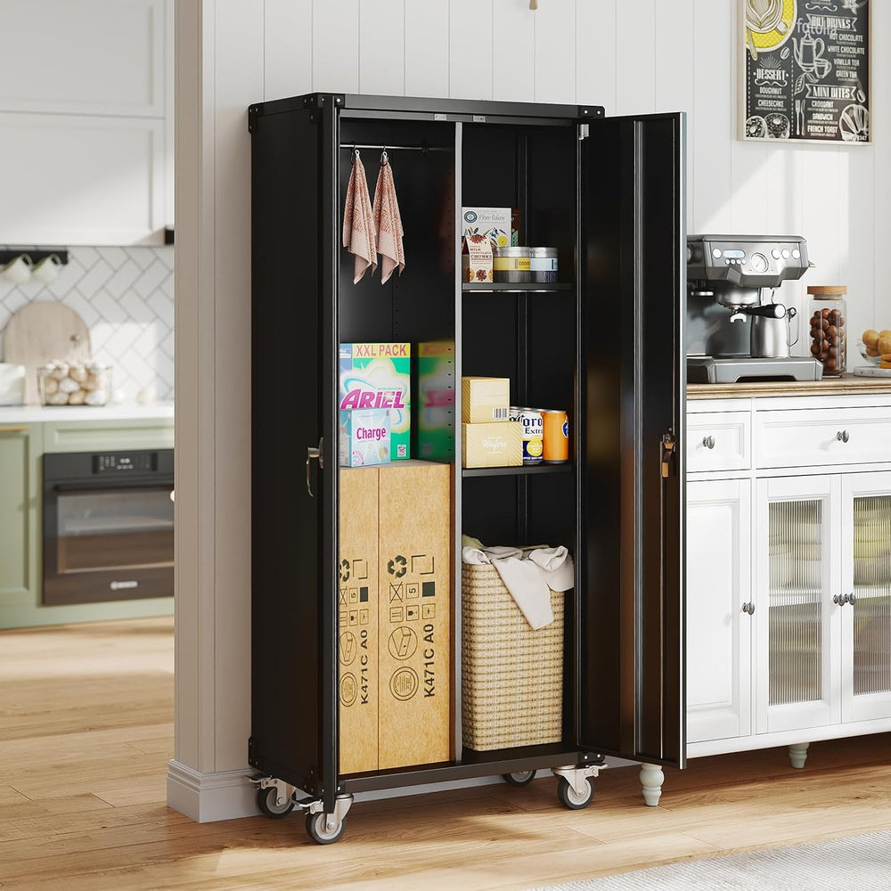 DUMOS 72 Inch Garage Storage Cabinet, Tool Organizer, Lockable File Cabinet
