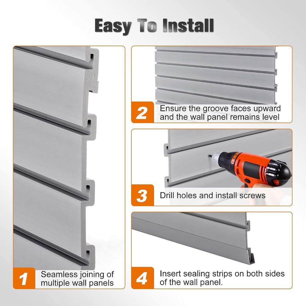 Slatwall Panel 4x8FT, Garage Slat Wall Storage Systems Durable and Sturdy, Ea...