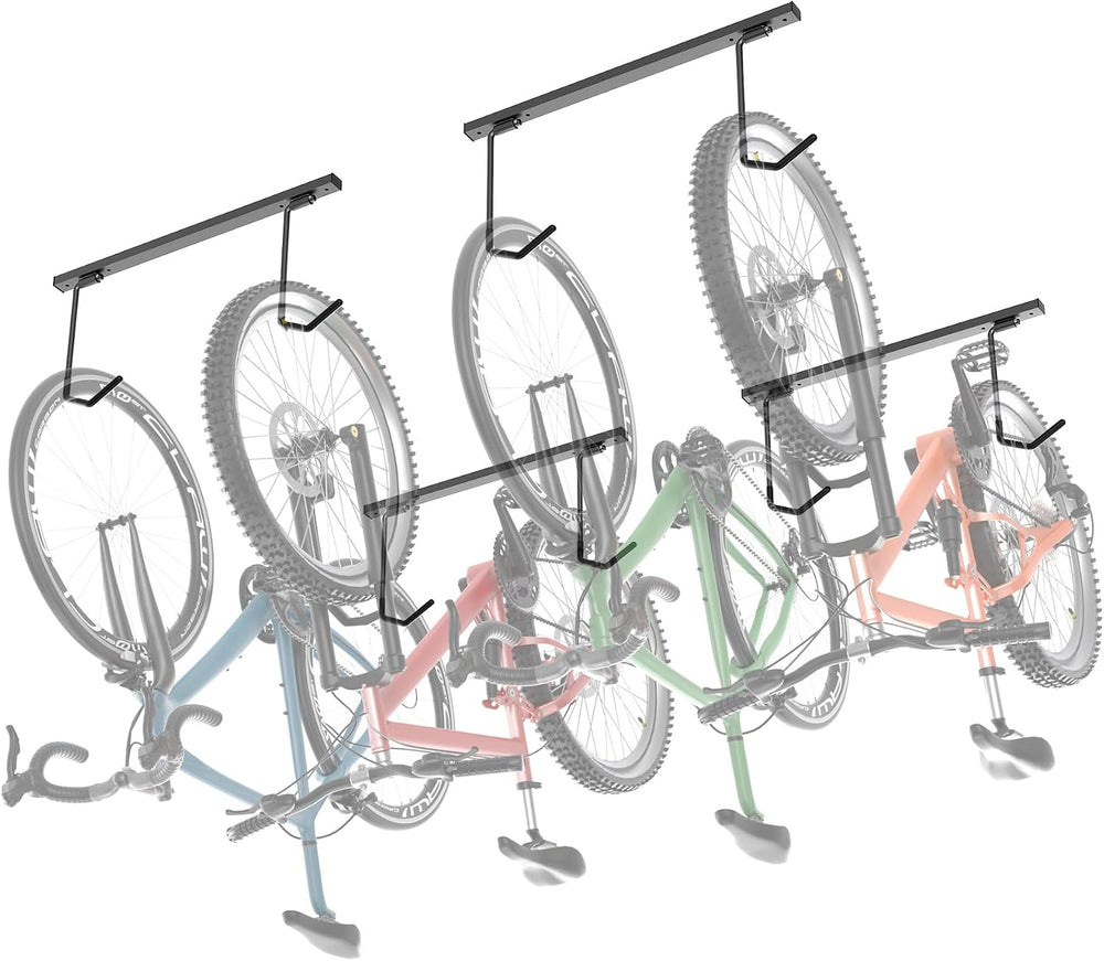 TORACK Overhead Bike Rack for Garage, Ceiling-Mounted Bicycle Storage Hooks