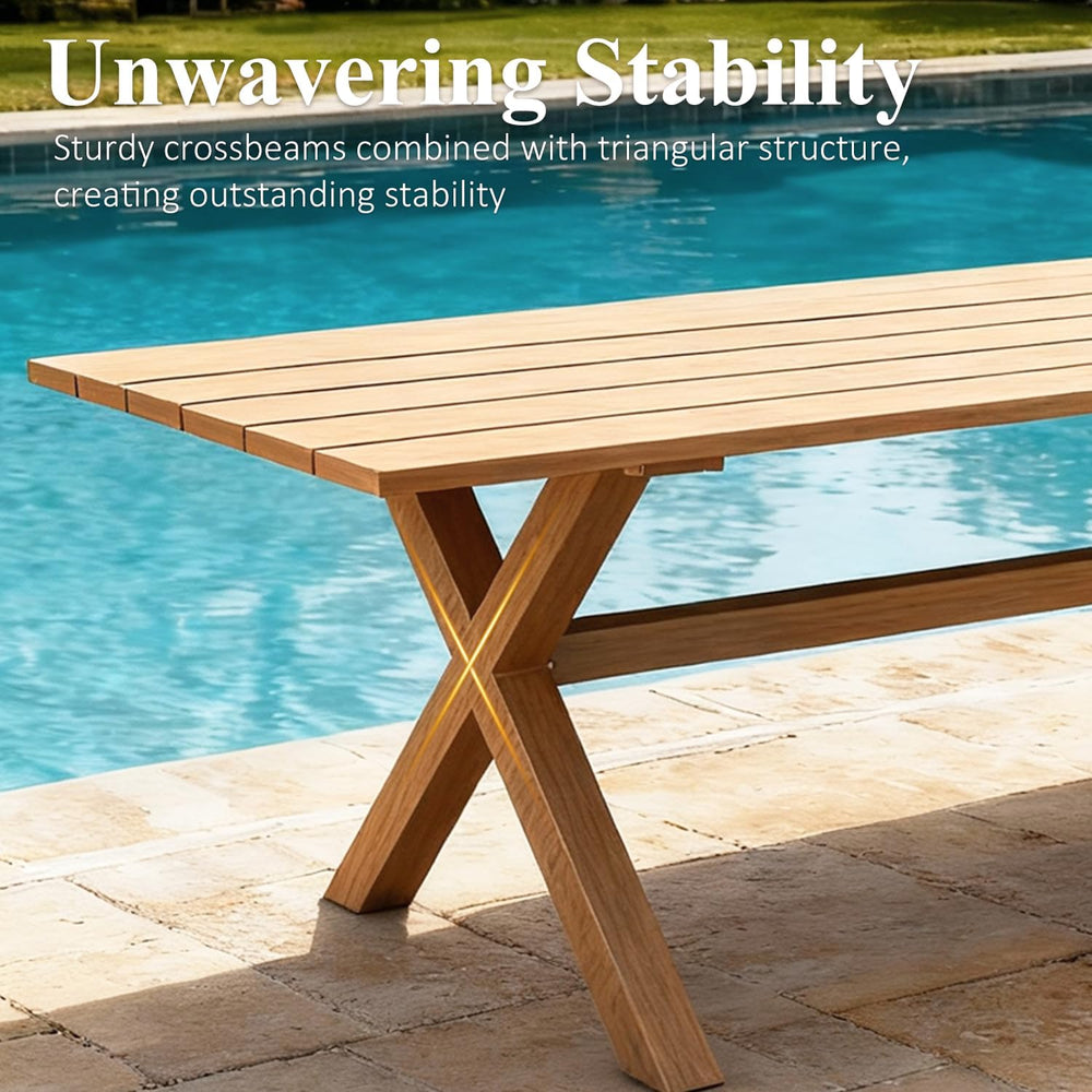7 Pieces Outdoor Patio Dining Set, Aluminium Rectangular Dining Table and Wic...