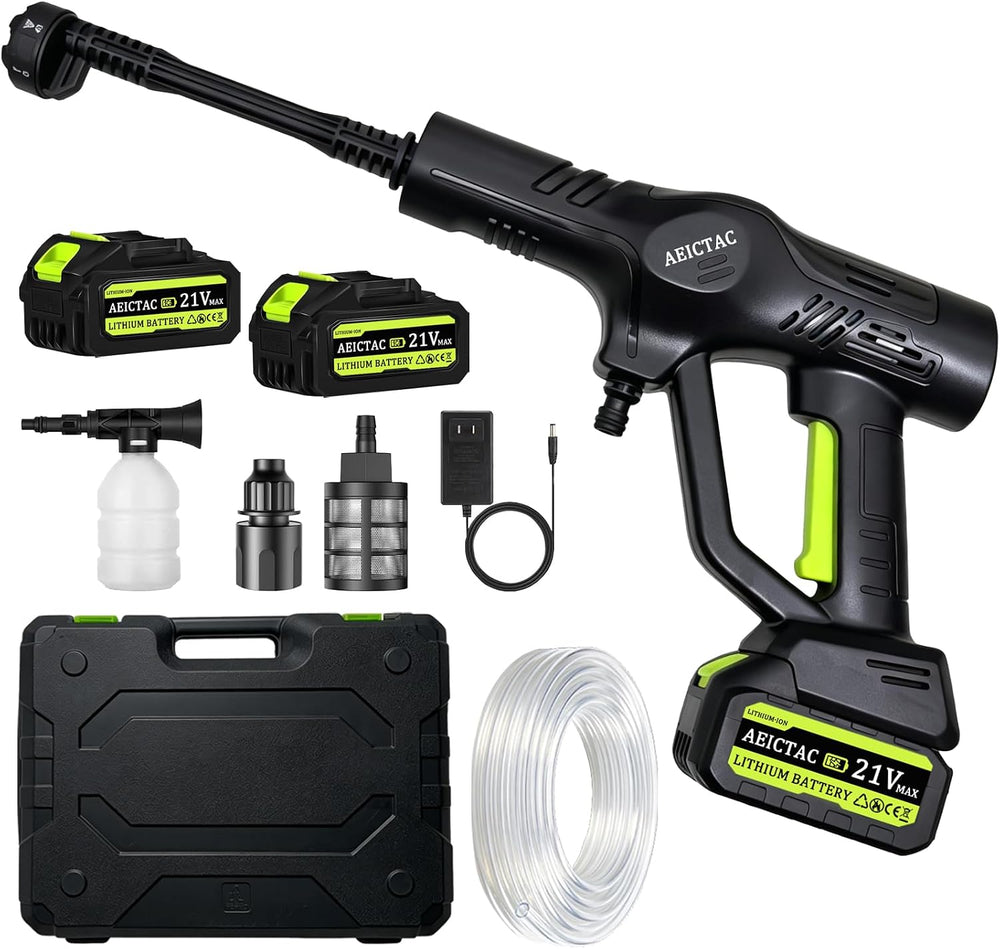 Cordless Pressure Washer 1200PSI, Handheld Battery Powered Cleaning Gun with ...