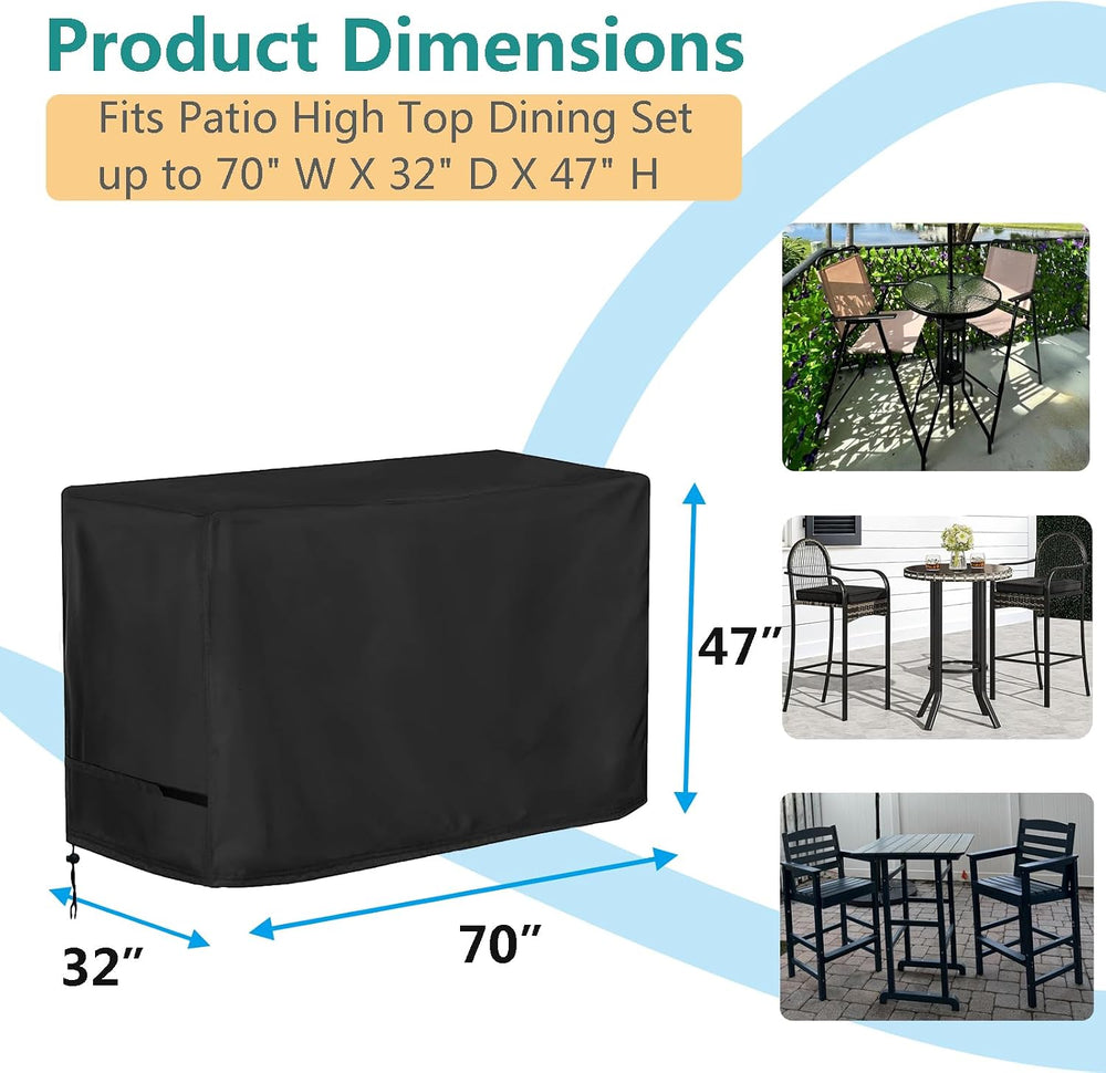 Oslimea Bar Height Patio Set Cover, 70" L x 32" D x 47" H