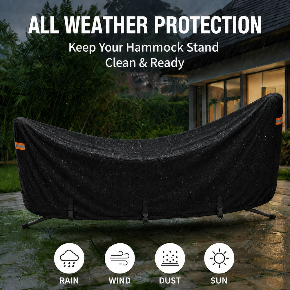 600D Waterproof Hammock Cover for 11-12FT Stand, Heavy Duty Outdoor