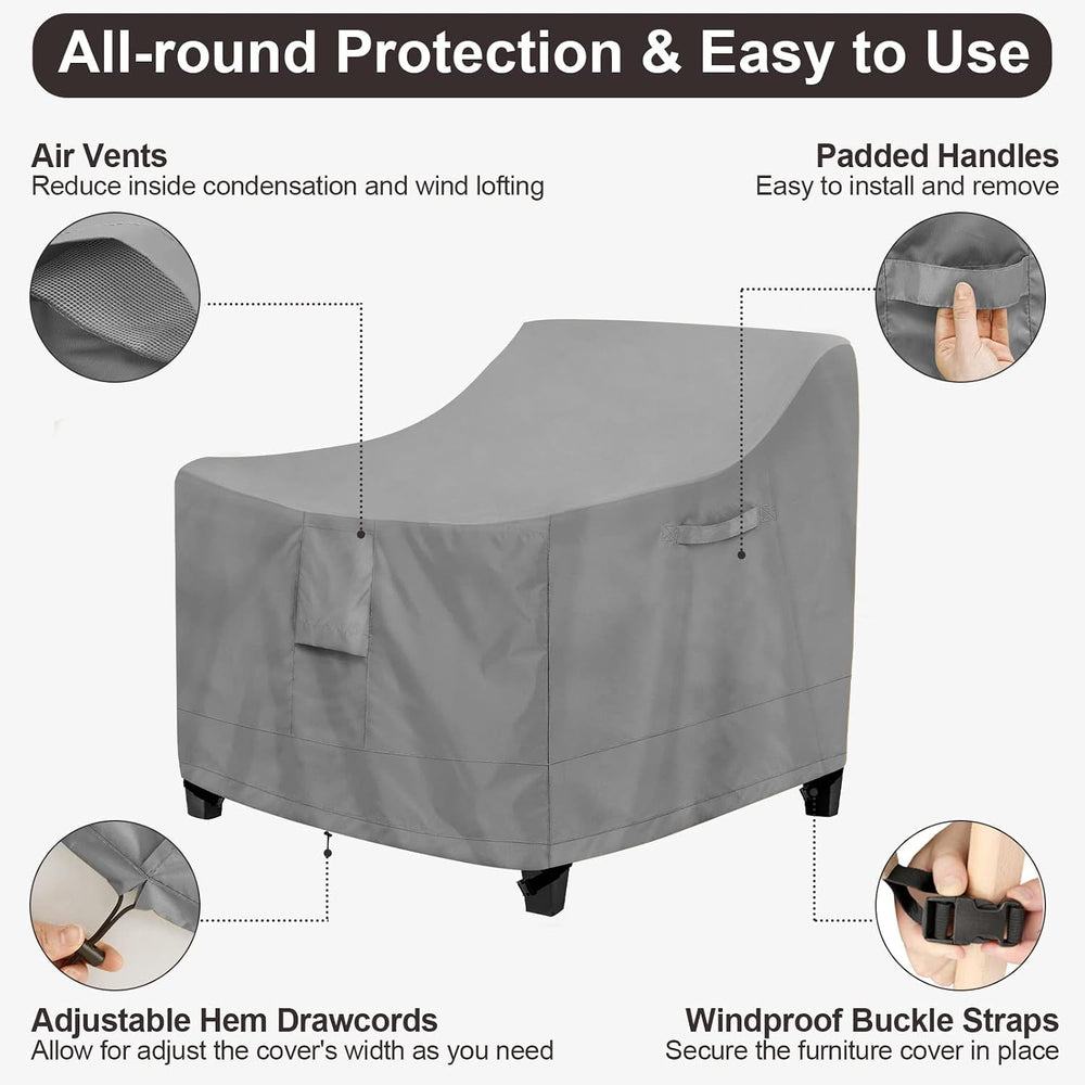 PureFit Outdoor Chair Covers Waterproof 2 Pack Patio Furniture Seat Covers