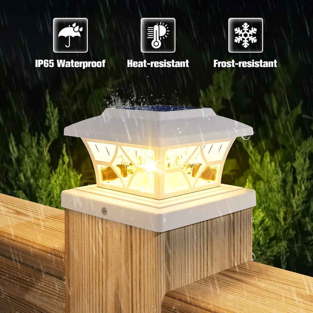 VOLISUN Solar Post Cap Lights Outdoor, Solar Powered Fence Cap Lights for 4x4...