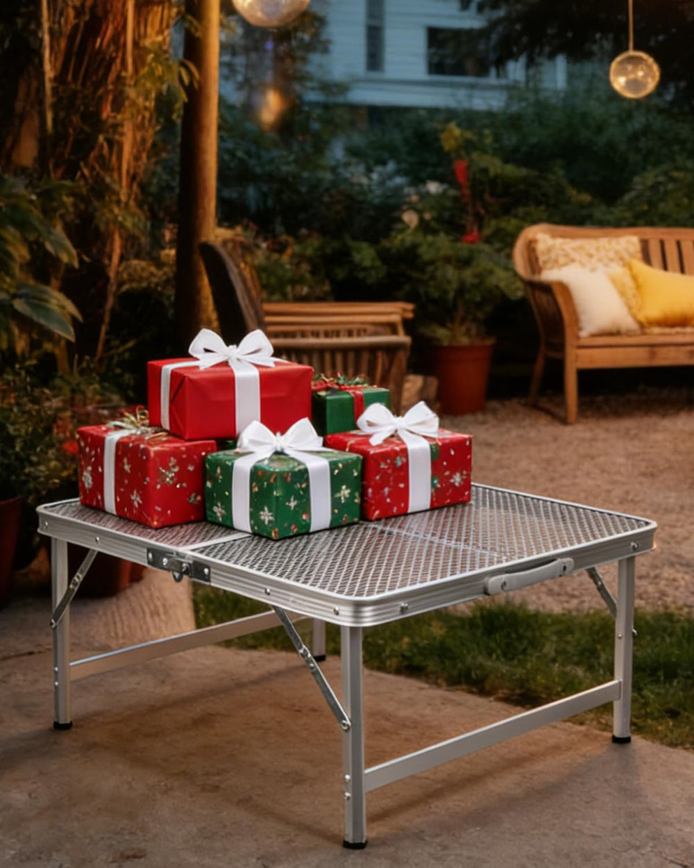 Square Folding Card Table with Adjustable Height (12" & 26"), S...