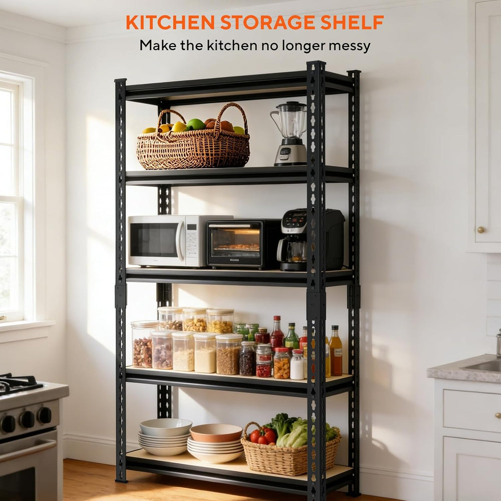 Garage Shelving 5 Tier Adjustable Metal Storage Shelves, Heavy Duty 1500LBS C...