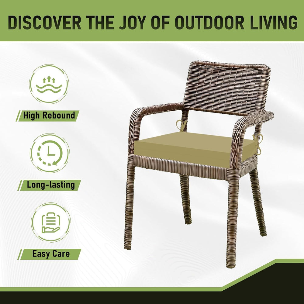 Basic Beyond Outdoor Chair Cushions Set of 6, Square Corner Outdoor Cushions ...