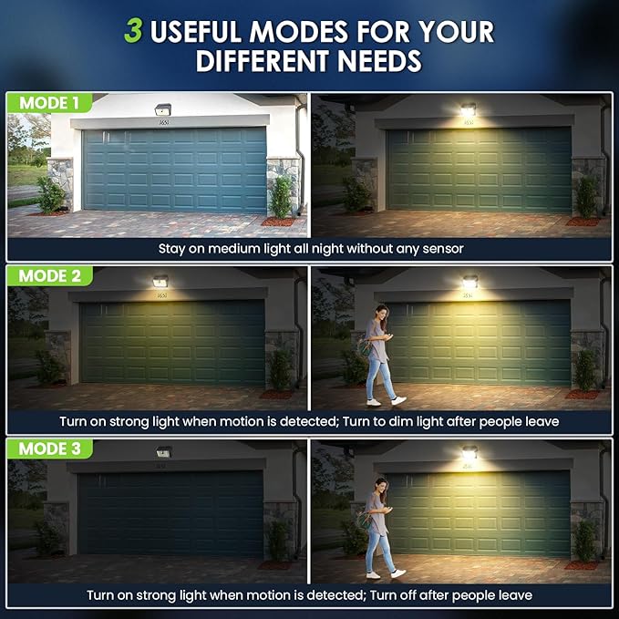 CLAONER Solar Lights Outdoor [𝟖 𝐏𝐚𝐜𝐤/126 LED], Wireless Motion Sensor Lights,...