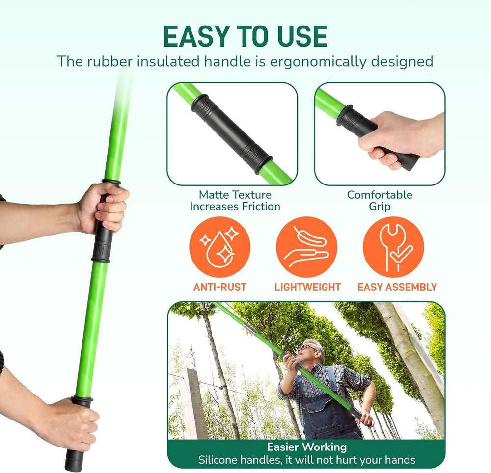 VINGLI 26FT Manual Pole Saw for Tree Trimming, Extendable Tree Pruner, Sharp ...