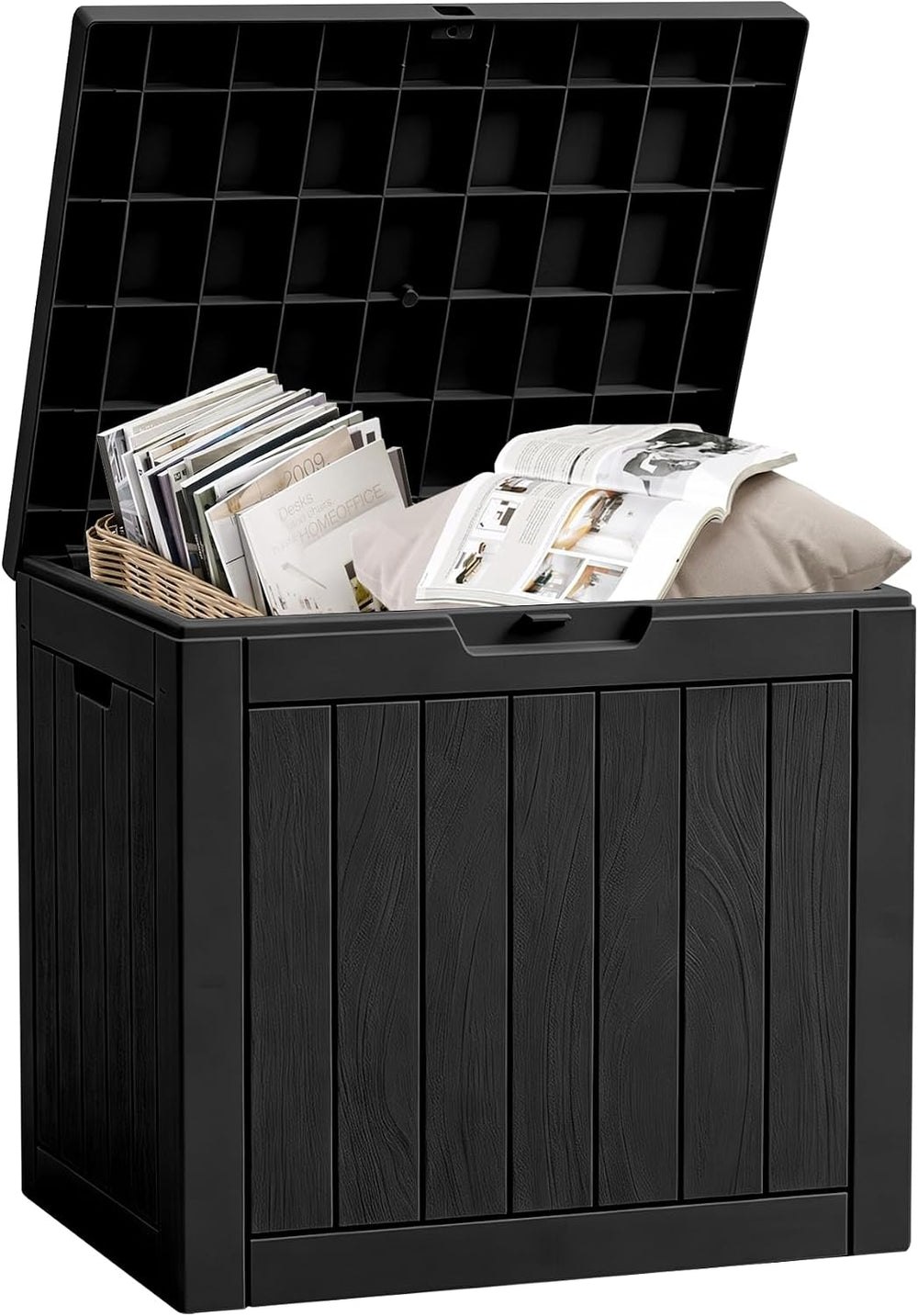 30 Gallon Outdoor Storage Box, Waterproof Resin Deck Box with Side Handles, L...