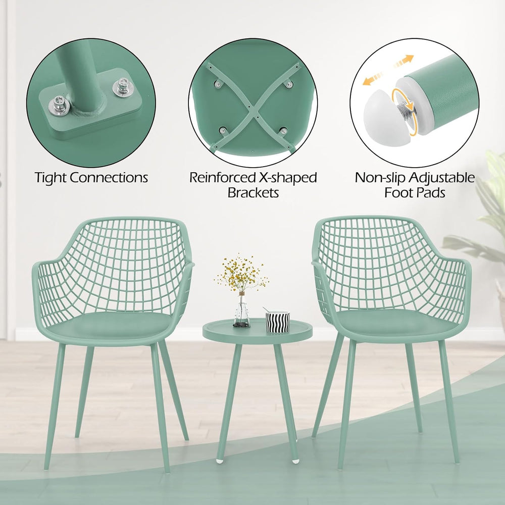 Tangkula 3 Piece Patio Bistro Set, All Weather Heavy Duty Table and Chairs Se...