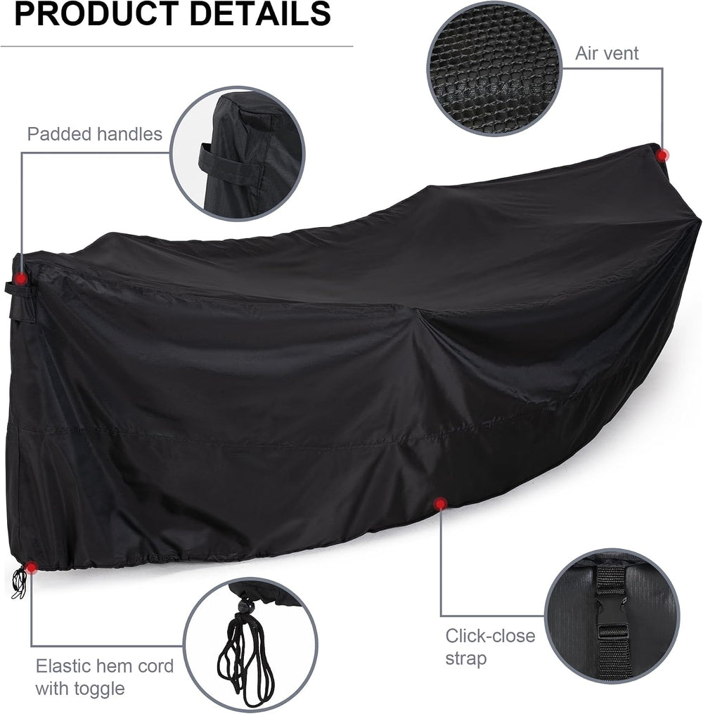 Thickened Waterproof Hammock Cover for 12FT Stand, Black