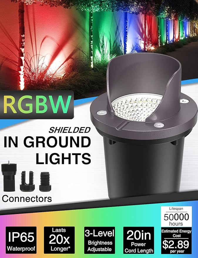 SUNVIE RGBW Low Voltage Landscape Lighting Color Changing 12W Waterproof Well...
