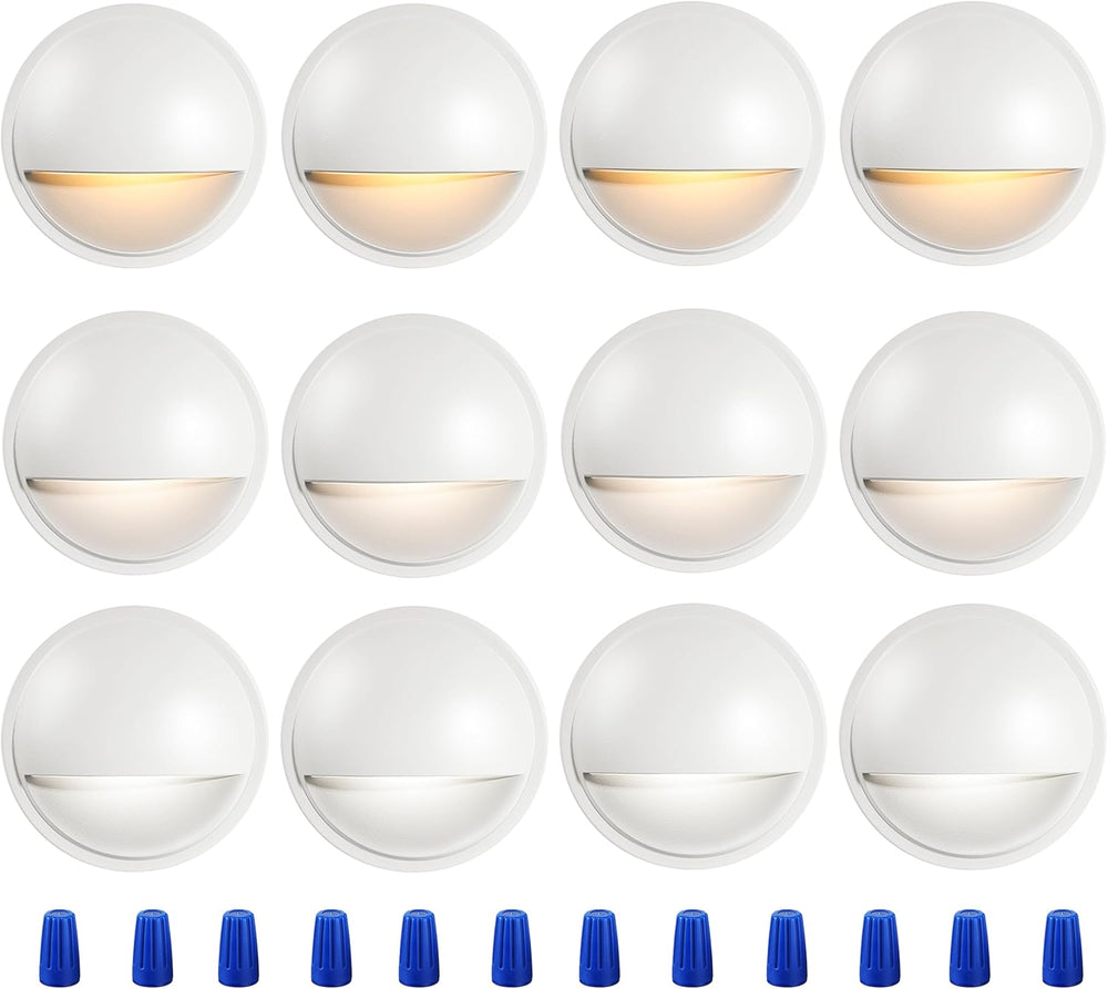 CLOUDY BAY [12 Pack] 3CCT Low Voltage LED Deck Lights Outdoor,2700K/3500K/500...
