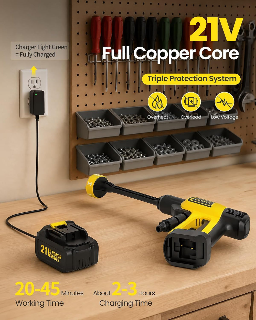Cordless Pressure Washer Battery Powered, Handheld Cordless Power Washer