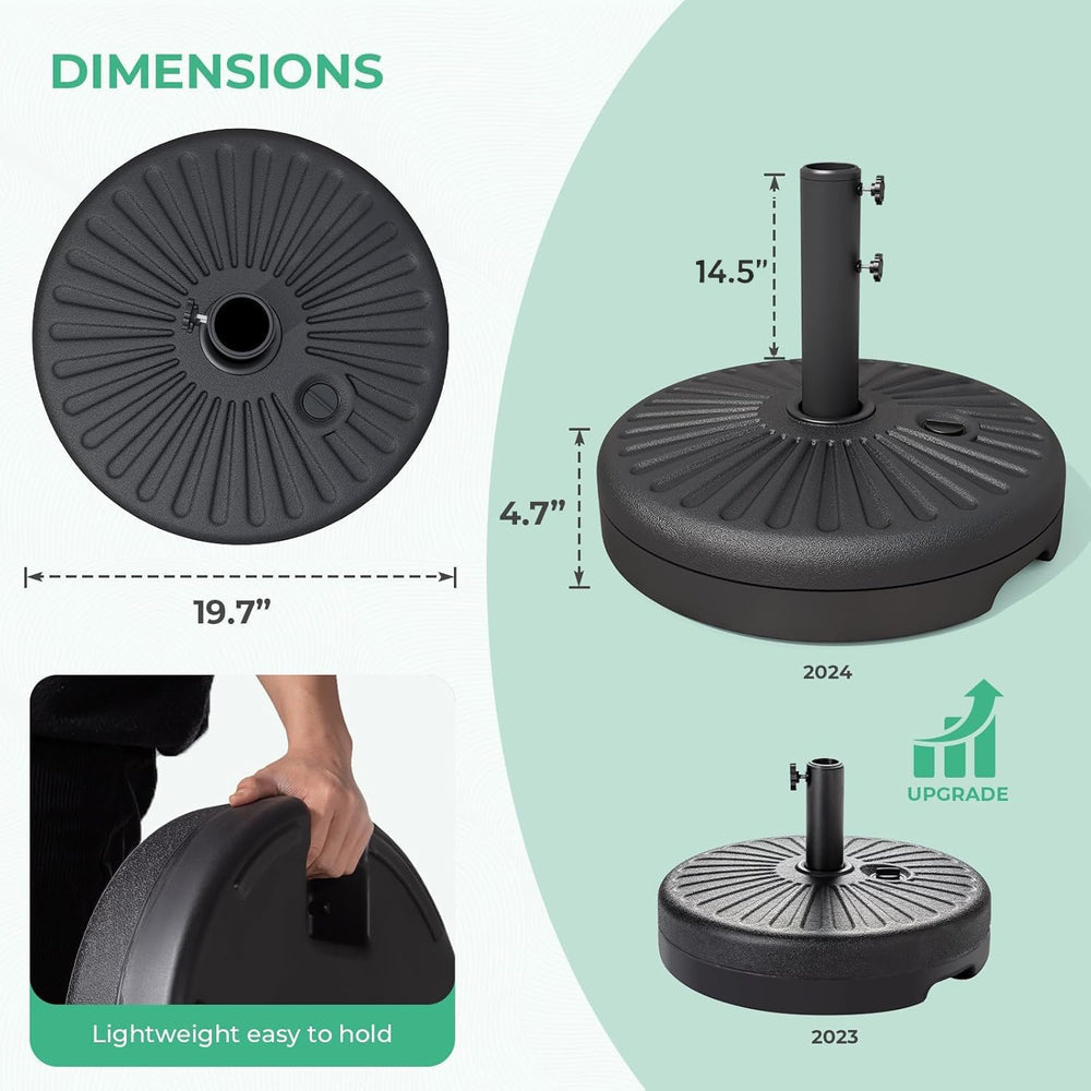 JEAREY 81.5lb Max Capacity Outdoor Patio Umbrella Base, Black