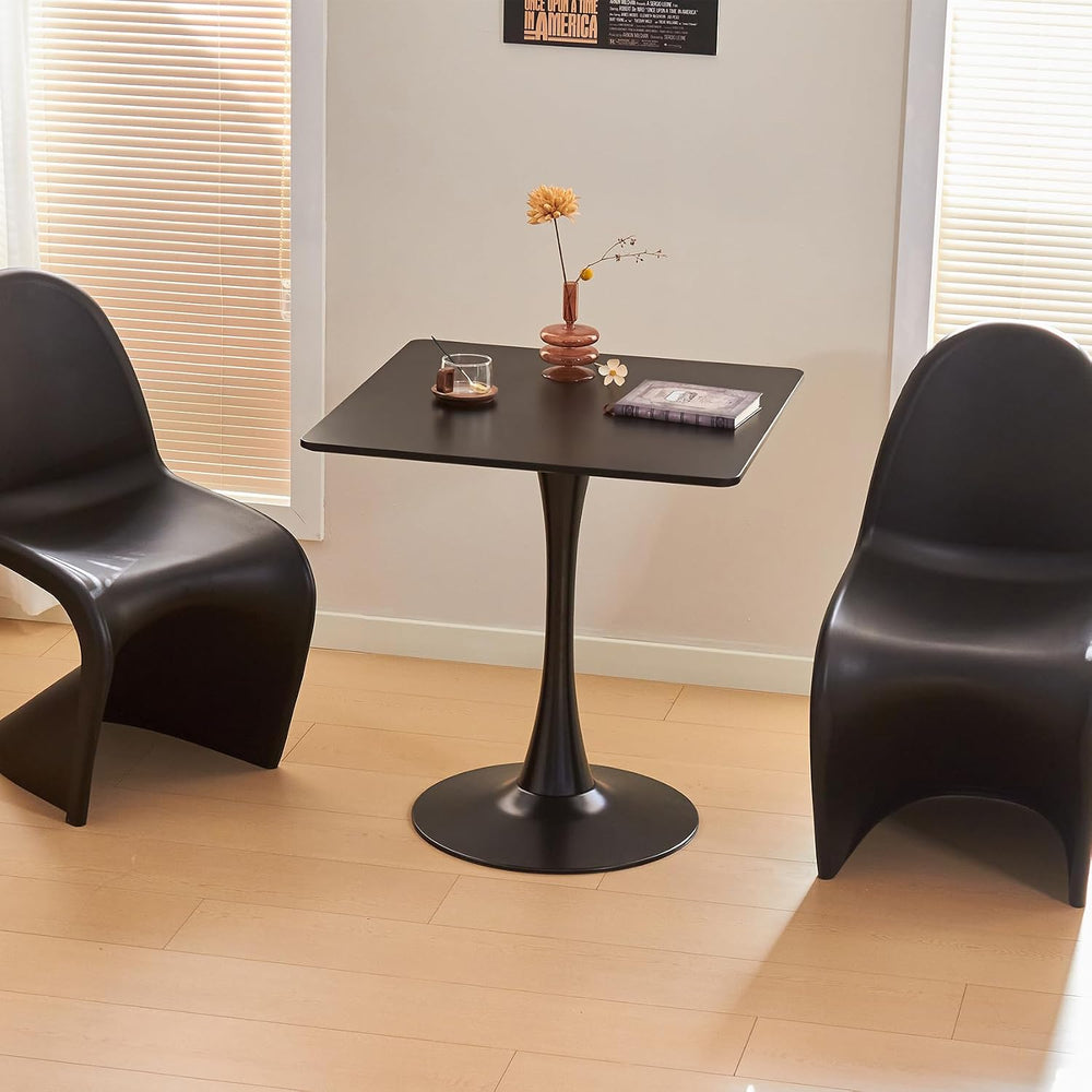 Square Dining Table, 27" Tulip Table (Black)