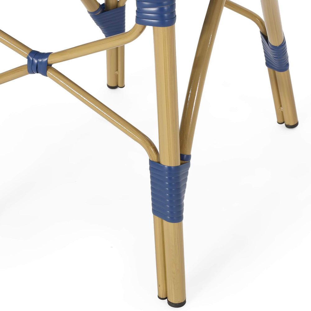 Christopher Knight Home Paul Bistro Set, Dark Teal + White + Bamboo