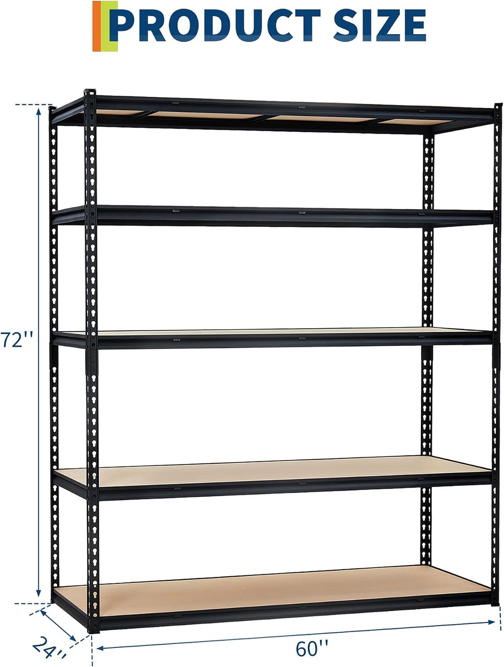 Garage Storage Shelves 5 Tiers, Heavy Duty Storage Shelving Racks with 3000 L...