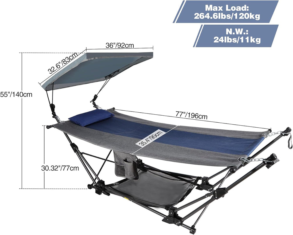RedSwing Camping Hammock with Stand, Portable Hammock with Removable Canopy