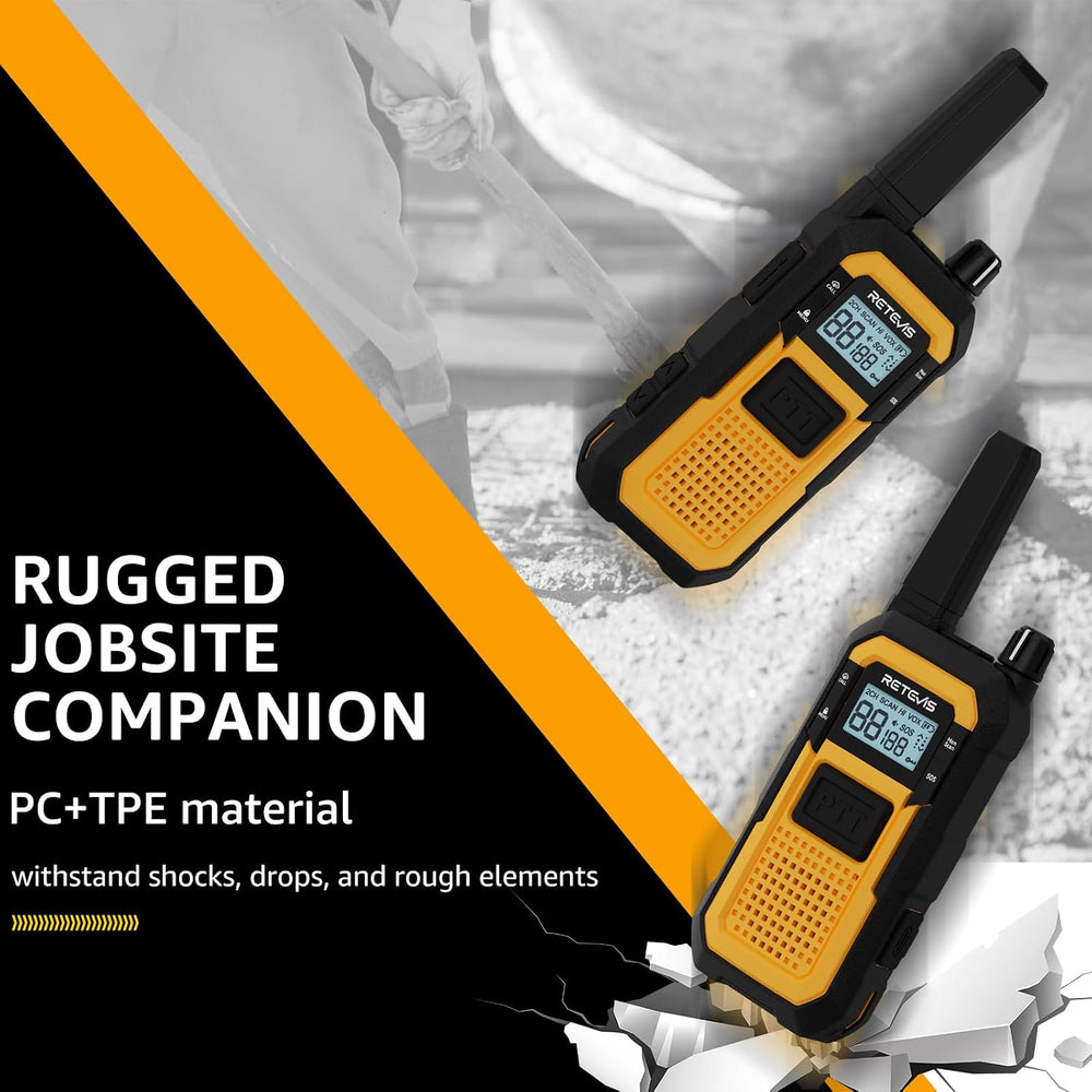 Retevis RB48 2 Way Radio Long Range, IP67 Waterproof Walkie Talkies Adults