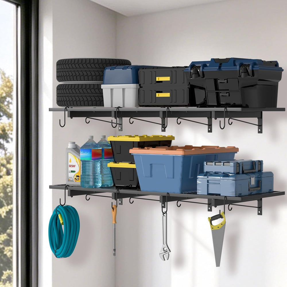 Garage Wall Shelving 2 Pack, 47 x 15.7 in Heavy Duty Garage Storage Shelves W...