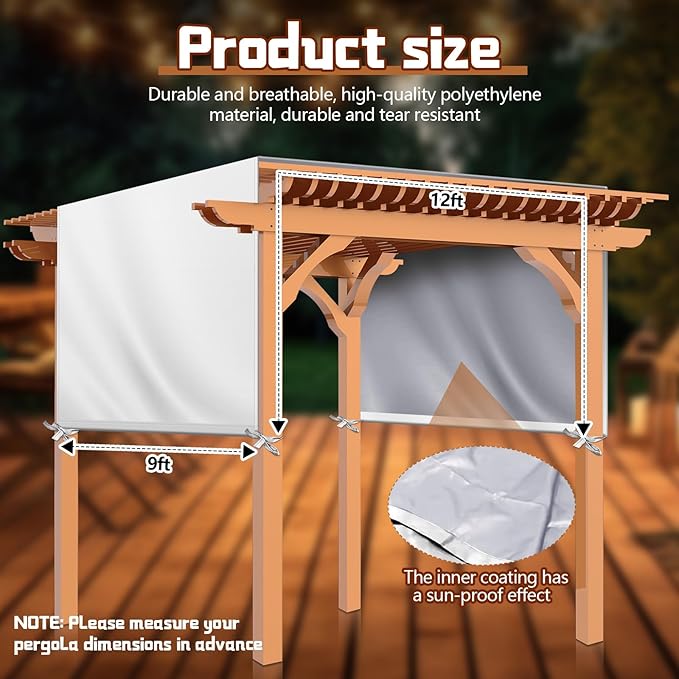Universal Pergola Replacement Canopy Outdoor Canopy Shade Cover Waterproof Sh...