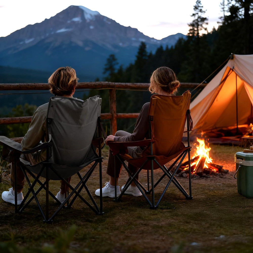 TIMBER RIDGE 2 Pack Oversized Folding Camping Chair for Adults