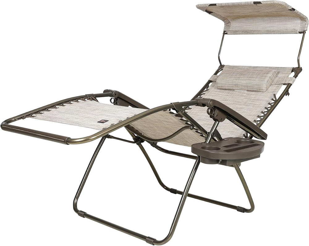 Bliss Hammocks 30" XL Zero Gravity Outdoor Lounge Chair, Sand, Set of 2