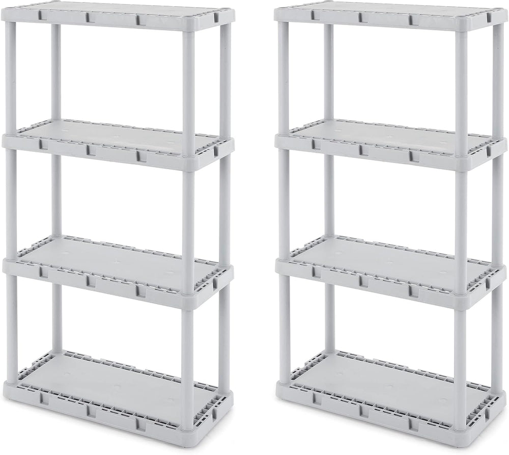 Gracious Living Knect-A-Shelf 4-Shelf Light-Duty Storage, Gray, 2-Pack