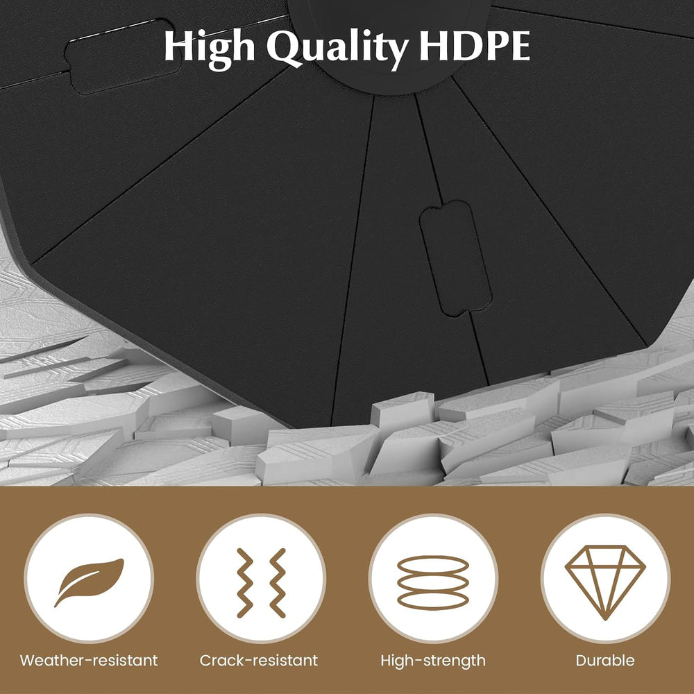 Tangkula 4-Piece Patio Umbrella Base, 208 lbs Heavy Duty Offset Cantilever Um...