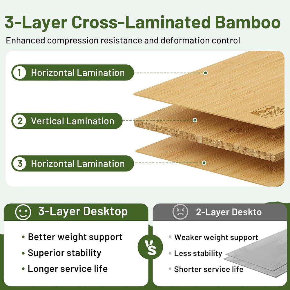 TIMBER RIDGE Bamboo Folding Camping Table, Portable RV Picnic Table