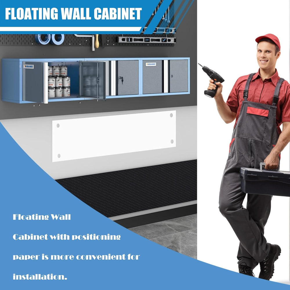 LARBANKE Metal Wall Cabinet with Locks, 26"×10.24"×13.78" (L×W...