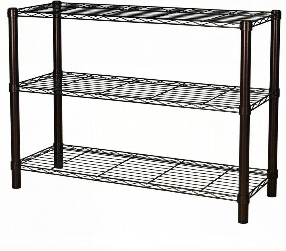 Metal Wire Shelving Units, 36"W x 14"D x 32"H, 3-Tier Storage ...