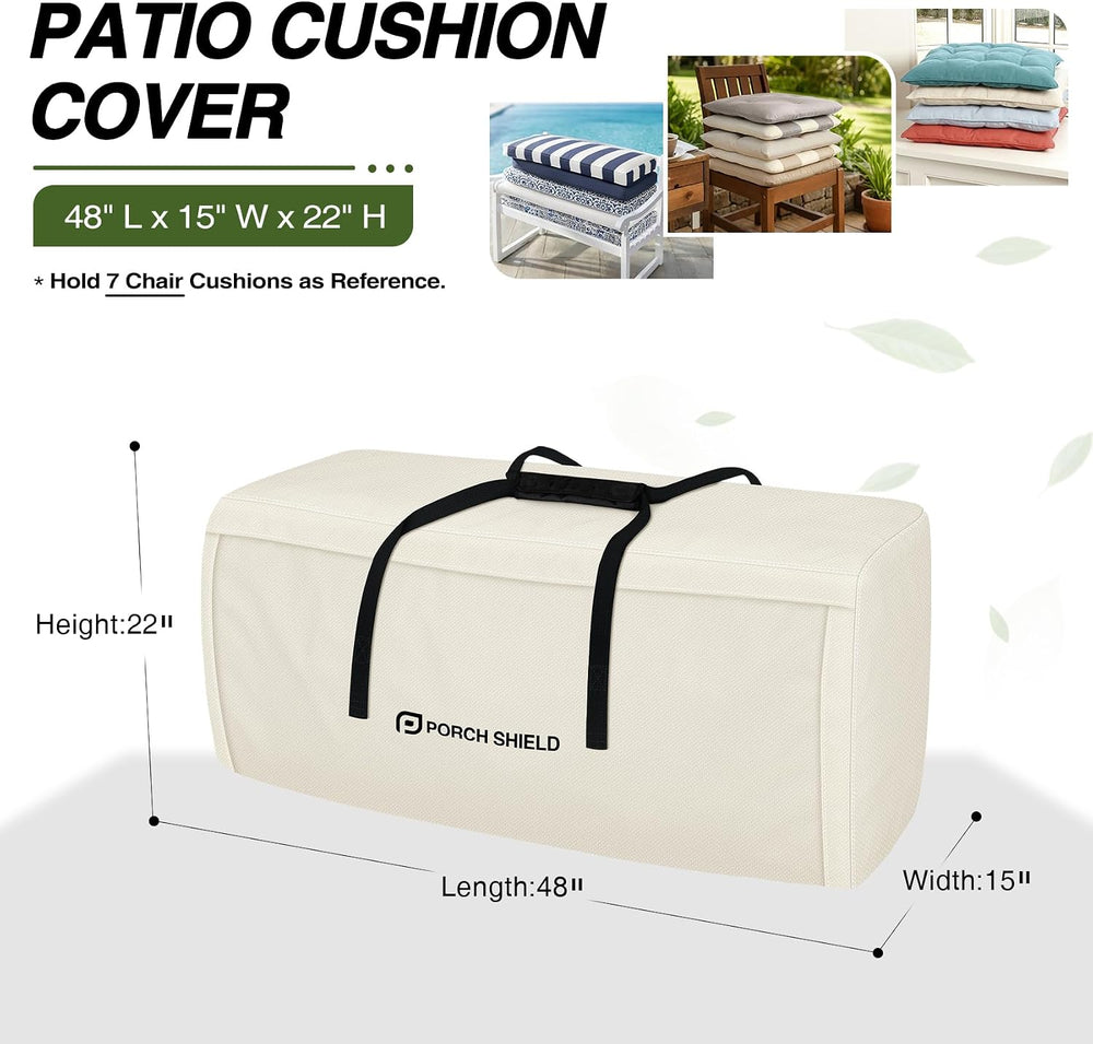 Porch Shield Outdoor Cushion Storage Bag 48" L x 15" W x 22" H...